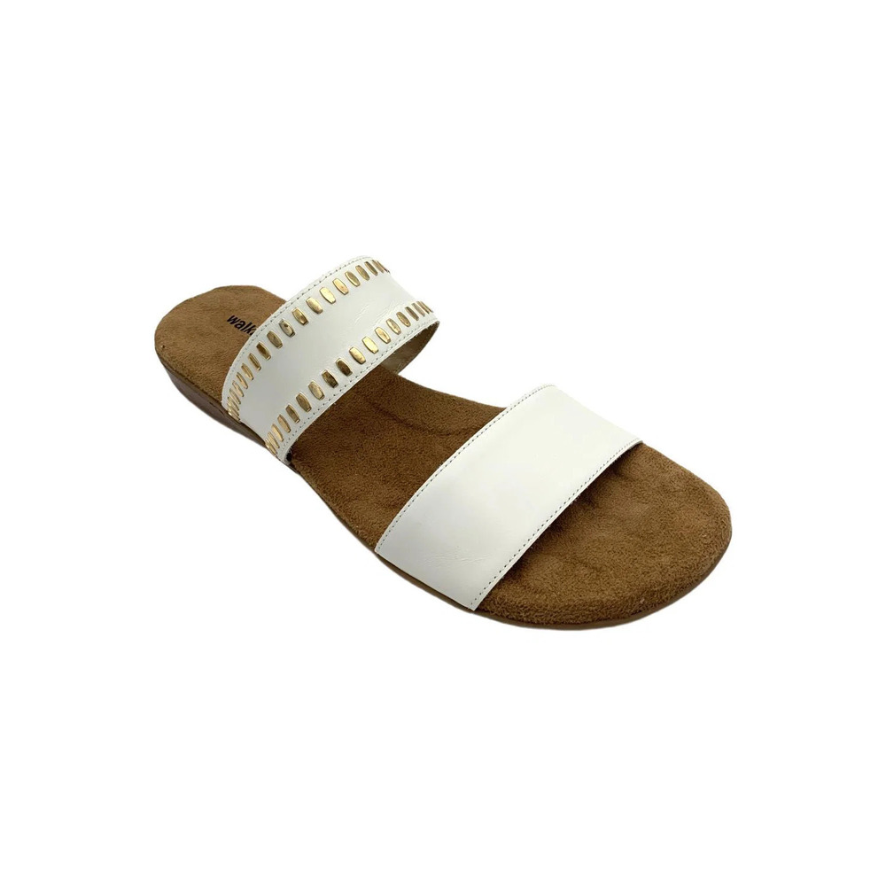 Walking Cradles Women's Camilla Sandals White/Gold - Narrow